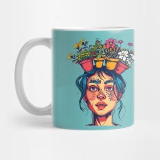 Woman with flowers Mug